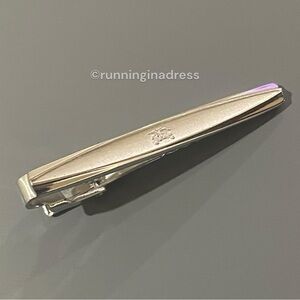 Vintage Burberrys Silver Equestrian Knight Logo Tie Clip Pin Tie Bar